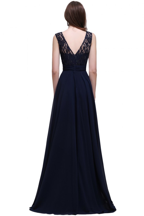 A-Line Lace Chiffon Long Navy Prom Dresses Party Evening Gowns 3020288 A-Line Lace Chiffon Long Navy Prom Dresses Party Evening Gowns 3020288