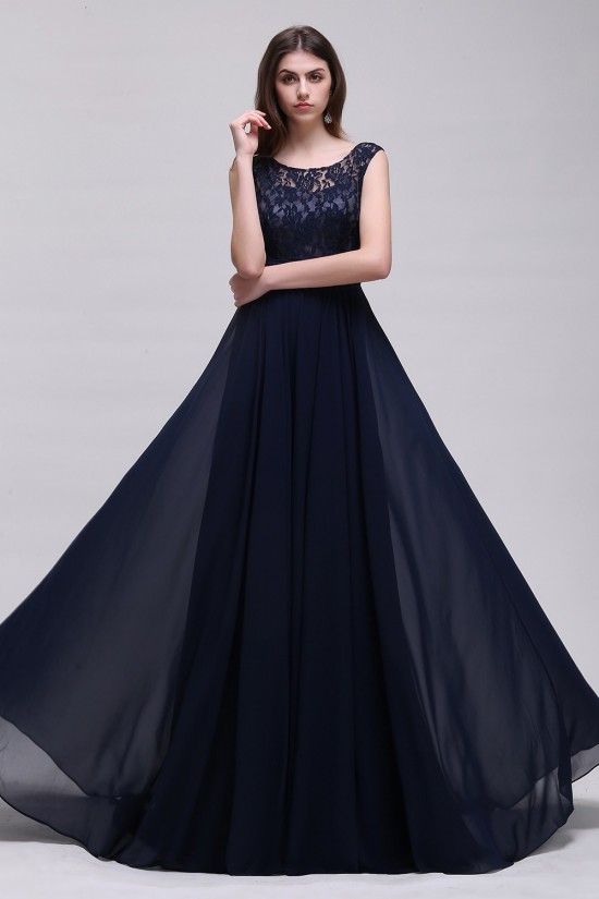 A-Line Lace Chiffon Long Navy Prom Dresses Party Evening Gowns 3020288 A-Line Lace Chiffon Long Navy Prom Dresses Party Evening Gowns 3020288