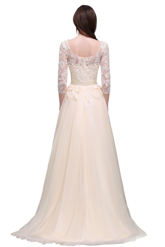 A-Line 3/4 Length Sleeve Lace Prom Dresses Party Evening Gowns 3020289 A-Line 3/4 Length Sleeve Lace Prom Dresses Party Evening Gowns 3020289