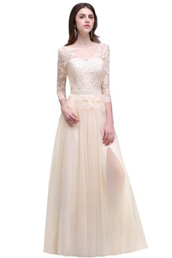 A-Line 3/4 Length Sleeve Lace Prom Dresses Party Evening Gowns 3020289