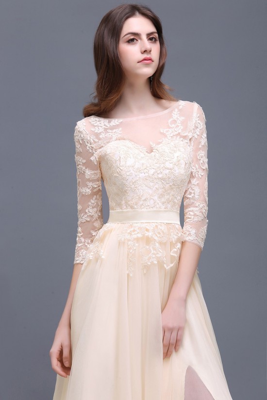 A-Line 3/4 Length Sleeve Lace Prom Dresses Party Evening Gowns 3020289 A-Line 3/4 Length Sleeve Lace Prom Dresses Party Evening Gowns 3020289