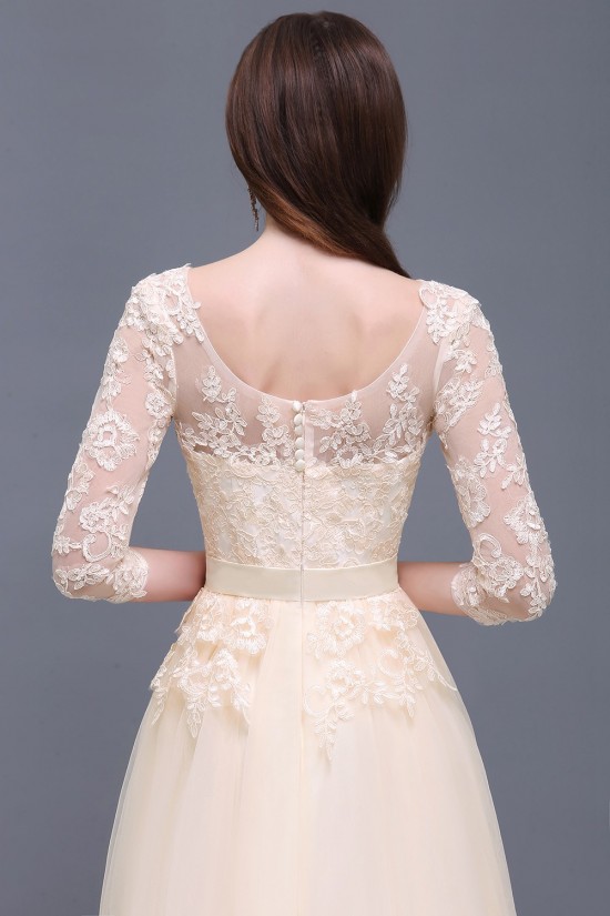 A-Line 3/4 Length Sleeve Lace Prom Dresses Party Evening Gowns 3020289 A-Line 3/4 Length Sleeve Lace Prom Dresses Party Evening Gowns 3020289