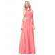 A-Line Illusion Neckline Lace Chiffon Prom Dresses Party Evening Gowns 3020294 A-Line Illusion Neckline Lace Chiffon Prom Dresses Party Evening Gowns 3020294