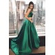 A-Line Two Pieces Green Prom Dresses Party Evening Gowns 3020295