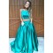 A-Line Two Pieces Green Prom Dresses Party Evening Gowns 3020295