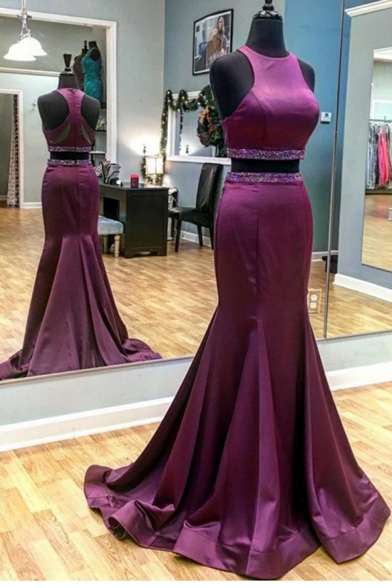 Mermaid Two Pieces Beaded Long Purple Prom Dresses Party Evening Gowns 3020301 Mermaid Two Pieces Beaded Long Purple Prom Dresses Party Evening Gowns 3020301