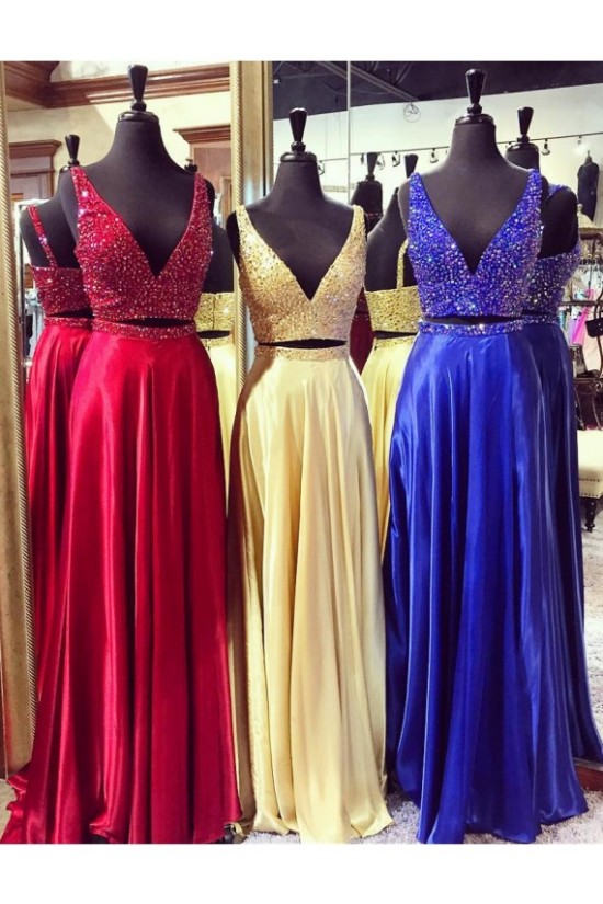 Beaded Two Pieces Long Prom Dresses Party Evening Gowns 3020302 Beaded Two Pieces Long Prom Dresses Party Evening Gowns 3020302