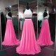 Long Pink Two Pieces Beaded Sequins Chiffon Prom Dresses Party Evening Gowns 3020311 Long Pink Two Pieces Beaded Sequins Chiffon Prom Dresses Party Evening Gowns 3020311