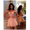 Short Pink Off-the-Shoulder Homecoming Cocktail Prom Dresses 3020334