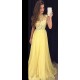 Long Yellow Illusion Bodice Lace and Chiffon Prom Dresses Party Evening Gowns 3020335 Long Yellow Illusion Bodice Lace and Chiffon Prom Dresses Party Evening Gowns 3020335