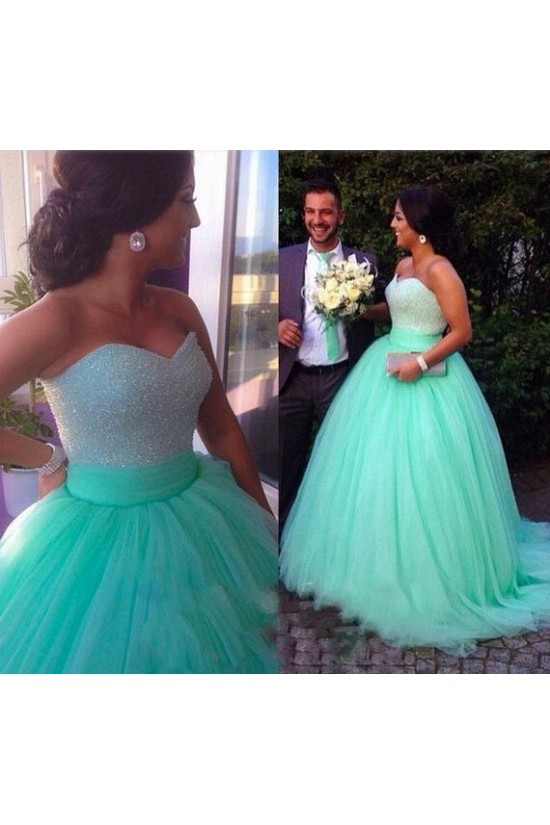 Ball Gown Sweetheart Mint Tulle Prom Dresses Party Evening Gowns 3020341 Ball Gown Sweetheart Mint Tulle Prom Dresses Party Evening Gowns 3020341