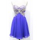 Short Blue Chiffon Lace Homecoming Cocktail Prom Dresses 3020343