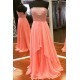 A-Line Strapless Beaded Chiffon Long Prom Dresses Party Evening Gowns 3020374