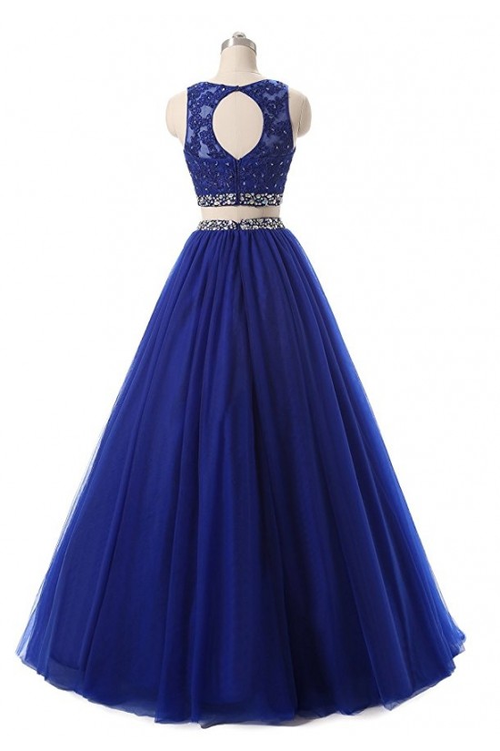 Two Pieces Beaded Lace Appliques Long Blue Prom Dresses Party Evening Gowns 3020380 Two Pieces Beaded Lace Appliques Long Blue Prom Dresses Party Evening Gowns 3020380