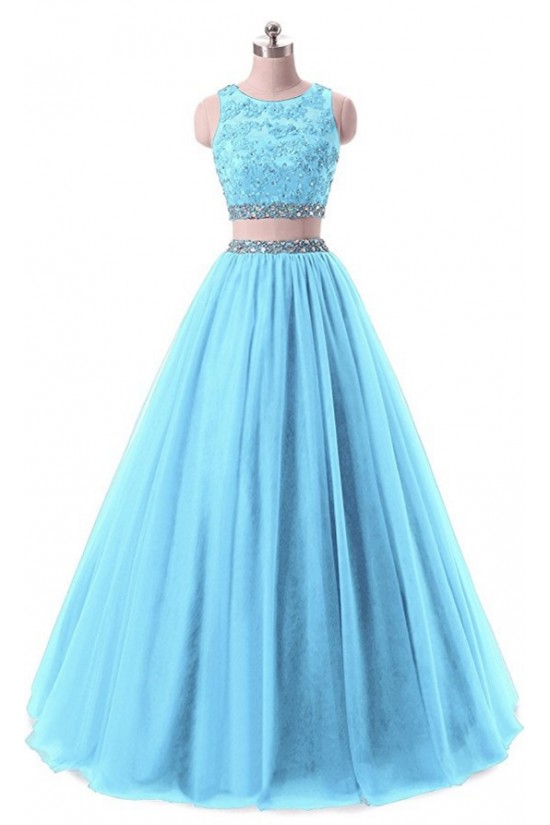 Two Pieces Beaded Lace Appliques Long Blue Prom Dresses Party Evening Gowns 3020380 Two Pieces Beaded Lace Appliques Long Blue Prom Dresses Party Evening Gowns 3020380