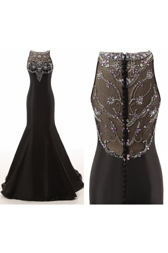 Long Black Beaded Mermaid Prom Dresses Party Evening Gowns 3020408 Long Black Beaded Mermaid Prom Dresses Party Evening Gowns 3020408