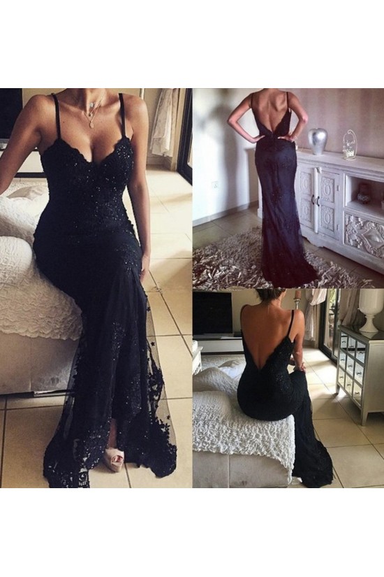 Long Spaghetti Straps Lace Prom Dresses Party Evening Gowns 3020450 Long Spaghetti Straps Lace Prom Dresses Party Evening Gowns 3020450
