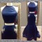 Mermaid Two Pieces Long Blue Prom Dresses Party Evening Gowns 3020467