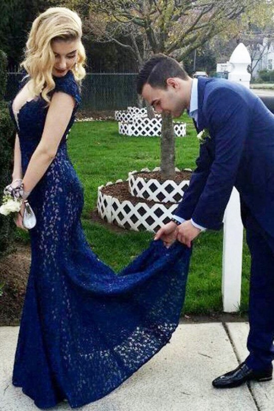 Long Blue Mermaid Lace Open Back Prom Dresses Party Evening Gowns 3020473 Long Blue Mermaid Lace Open Back Prom Dresses Party Evening Gowns 3020473