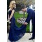 Long Blue Mermaid Lace Open Back Prom Dresses Party Evening Gowns 3020473