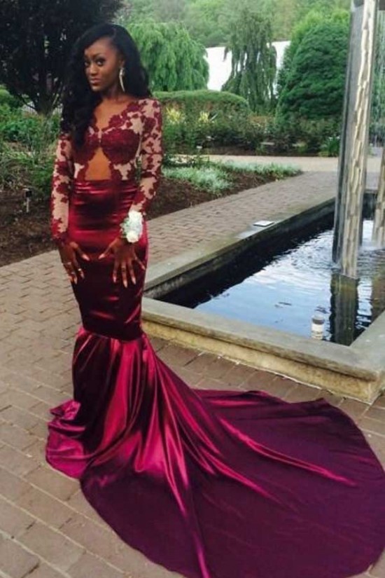 Sexy Long Sleeves Lace Mermaid Prom Dresses Party Evening Gowns 3020499 Sexy Long Sleeves Lace Mermaid Prom Dresses Party Evening Gowns 3020499