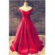 Long Red Off-the-Shoulder Prom Dresses Party Evening Gowns 3020500