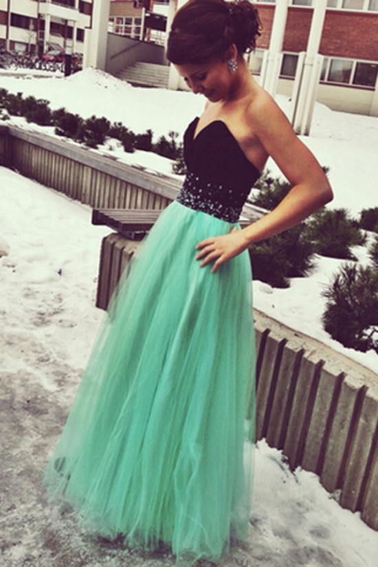 Long Black Mint Sweetheart Beaded Tulle Prom Dresses Party Evening Gowns 3020510 Long Black Mint Sweetheart Beaded Tulle Prom Dresses Party Evening Gowns 3020510
