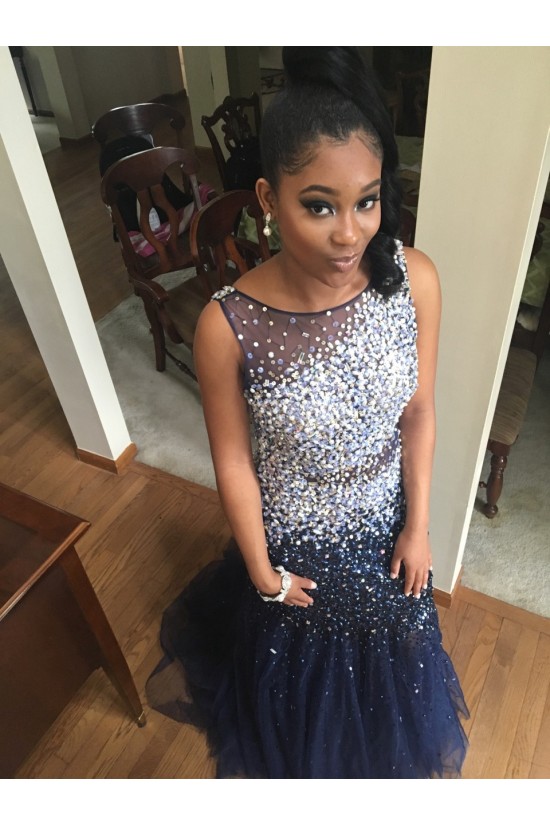 Mermaid Beaded Long Blue Prom Dresses Party Evening Gowns 3020513 Mermaid Beaded Long Blue Prom Dresses Party Evening Gowns 3020513