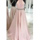 Long Pink Backless Beaded Halter Party Prom Evening Dresses 3020552 Long Pink Backless Beaded Halter Party Prom Evening Dresses 3020552