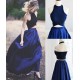 Chic Two Pieces Halter Sleeveless Royal Blue Floor-Length Prom Dresses 3020553