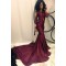 Sexy Mermaid Long Sleeves Prom Evening Dresses with Gold Lace Appliques 3020565