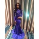 Long Blue Mermaid Lace Long Sleeves Prom Evening Dresses 3020570