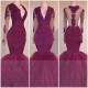 Mermaid Long Sleeves V-Neck Long Prom Evening Dresses 3020574