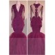 Mermaid Long Sleeves V-Neck Long Prom Evening Dresses 3020574