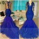 Long Blue V-Neck Mermaid Lace Prom Evening Dresses 3020576 Long Blue V-Neck Mermaid Lace Prom Evening Dresses 3020576