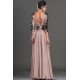 Sexy Long Sleeves V-Neck Prom Evening Dresses with Black Lace Appliques 3020595 Sexy Long Sleeves V-Neck Prom Evening Dresses with Black Lace Appliques 3020595