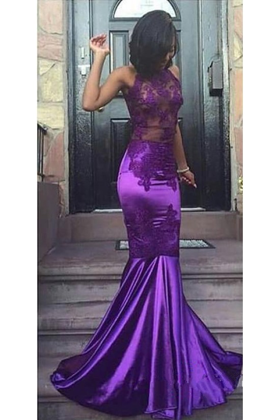 Long Purple Mermaid Lace Prom Evening Party Dresses 3020598 Long Purple Mermaid Lace Prom Evening Party Dresses 3020598