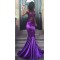 Long Purple Mermaid Lace Prom Evening Party Dresses 3020598