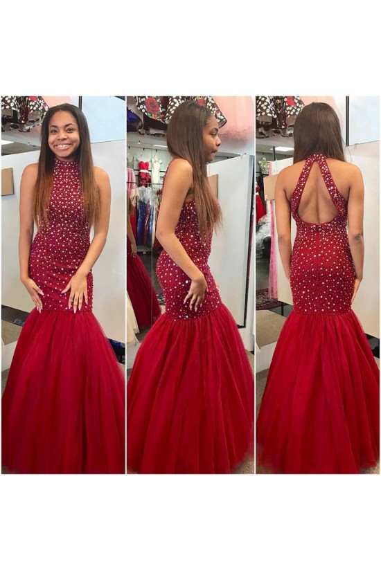 Mermaid Beaded Long Red Prom Evening Party Dresses 3020613 Mermaid Beaded Long Red Prom Evening Party Dresses 3020613