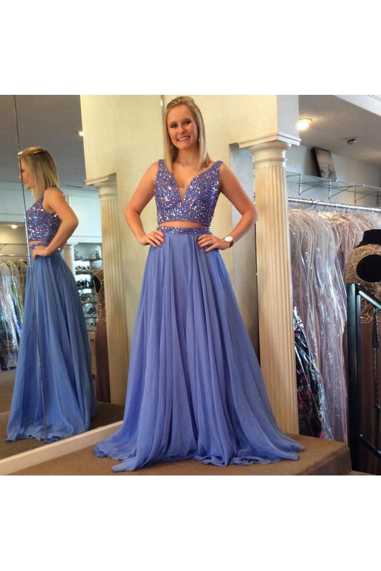 Beaded Two Pieces Long Prom Evening Party Dresses 3020615 Beaded Two Pieces Long Prom Evening Party Dresses 3020615