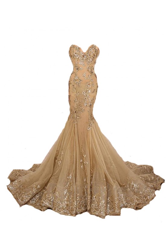 Mermaid Sweetheart Lace Long Prom Evening Party Dresses 3020628