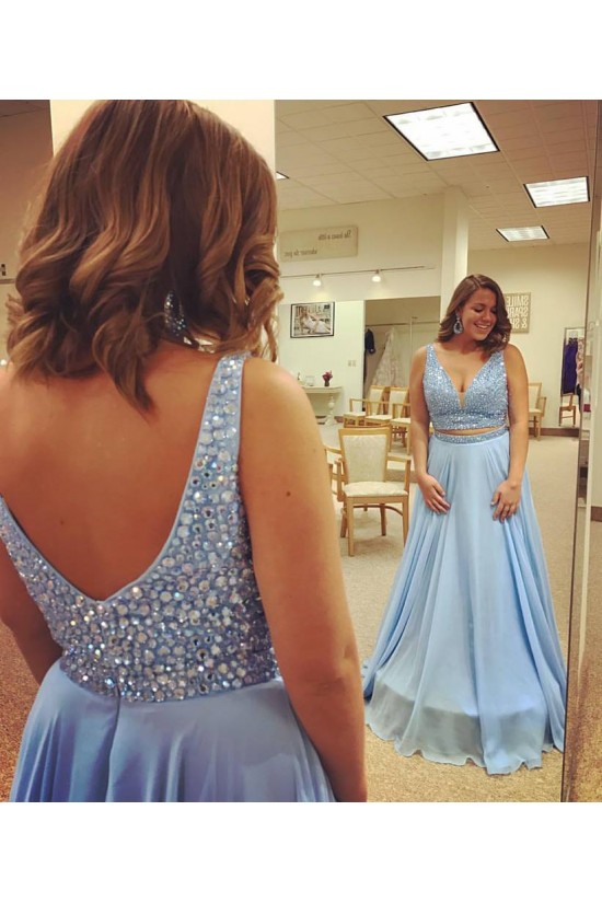 Long Blue Beaded Plus Size Prom Evening Party Dresses 3020657 Long Blue Beaded Plus Size Prom Evening Party Dresses 3020657