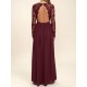 Long Sleeves V-Neck Lace Chiffon Prom Evening Party Dresses 3020665