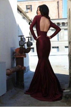 Mermaid Long Sleeves Prom Evening Party Dresses 3020670