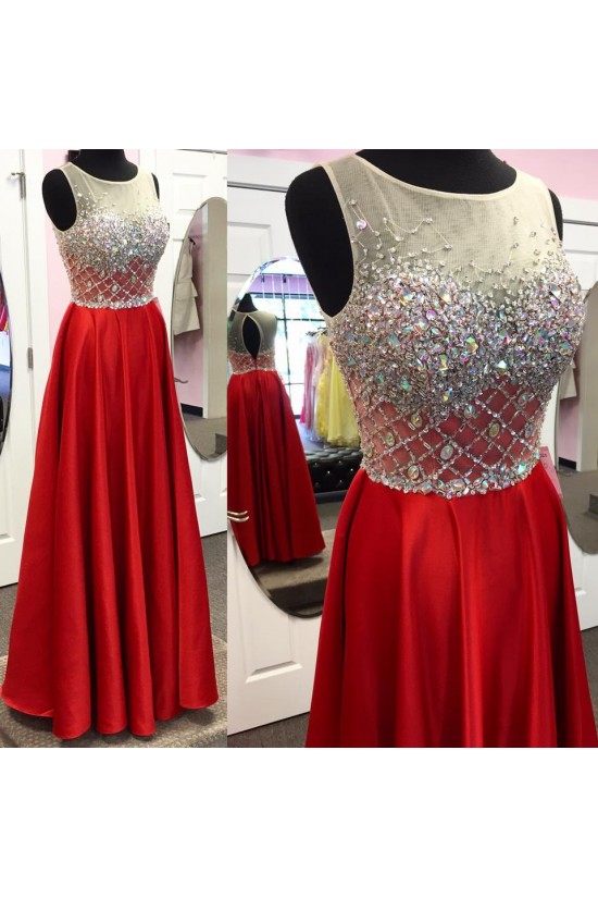 Long Red Beaded Prom Evening Party Dresses 3020675 Long Red Beaded Prom Evening Party Dresses 3020675