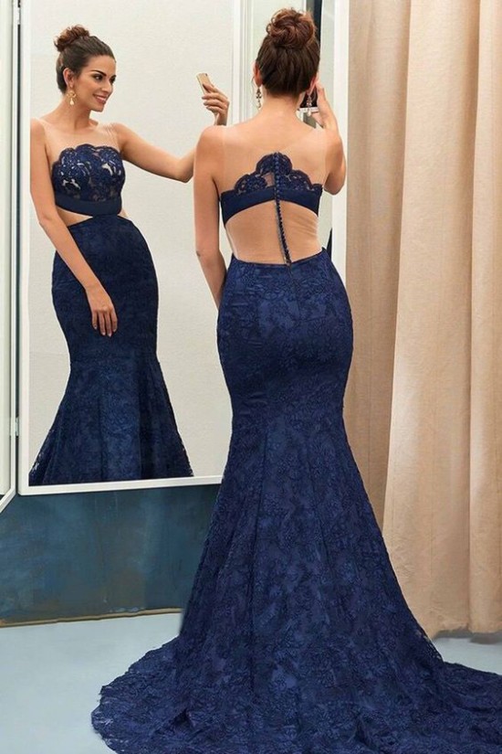 Mermaid Long Blue Lace Prom Evening Party Dresses 3020676 Mermaid Long Blue Lace Prom Evening Party Dresses 3020676