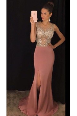 Mermaid Beaded Long Prom Evening Party Dresses 3020679