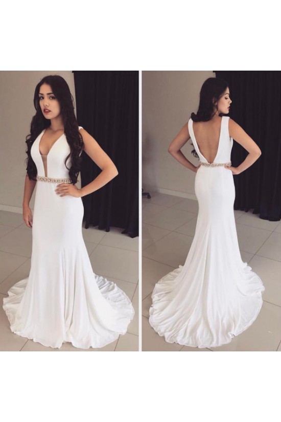 Long White Mermaid Beaded Prom Evening Party Dresses 3020682 Long White Mermaid Beaded Prom Evening Party Dresses 3020682