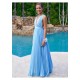 Long Blue V-Neck Prom Evening Formal Dresses 3020730