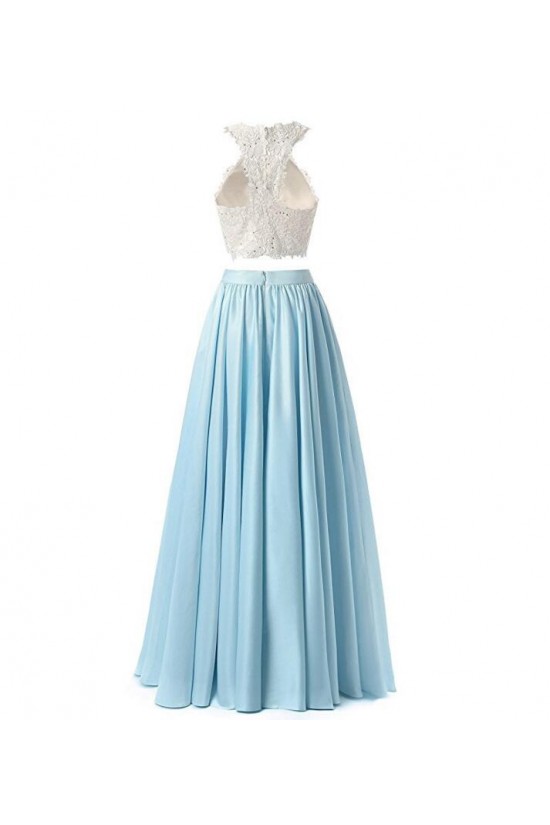 Two Pieces Lace White Blue Long Prom Evening Formal Dresses 3020731 Two Pieces Lace White Blue Long Prom Evening Formal Dresses 3020731